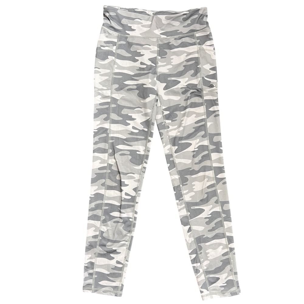 Eddie Bauer Girls Kids Camo Leggings Athletic Pants Size L 14 Pockets Zip Pocket